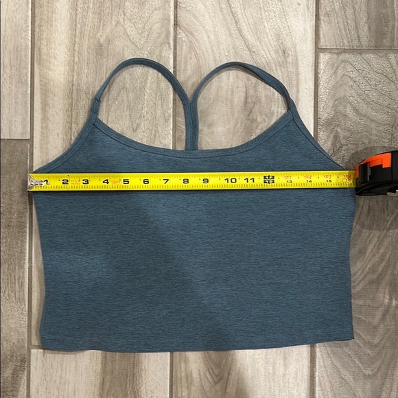 Beyond Yoga Spacedye Slim Racerback Cropped Tank in Washed Denim - Picture 8 of 9